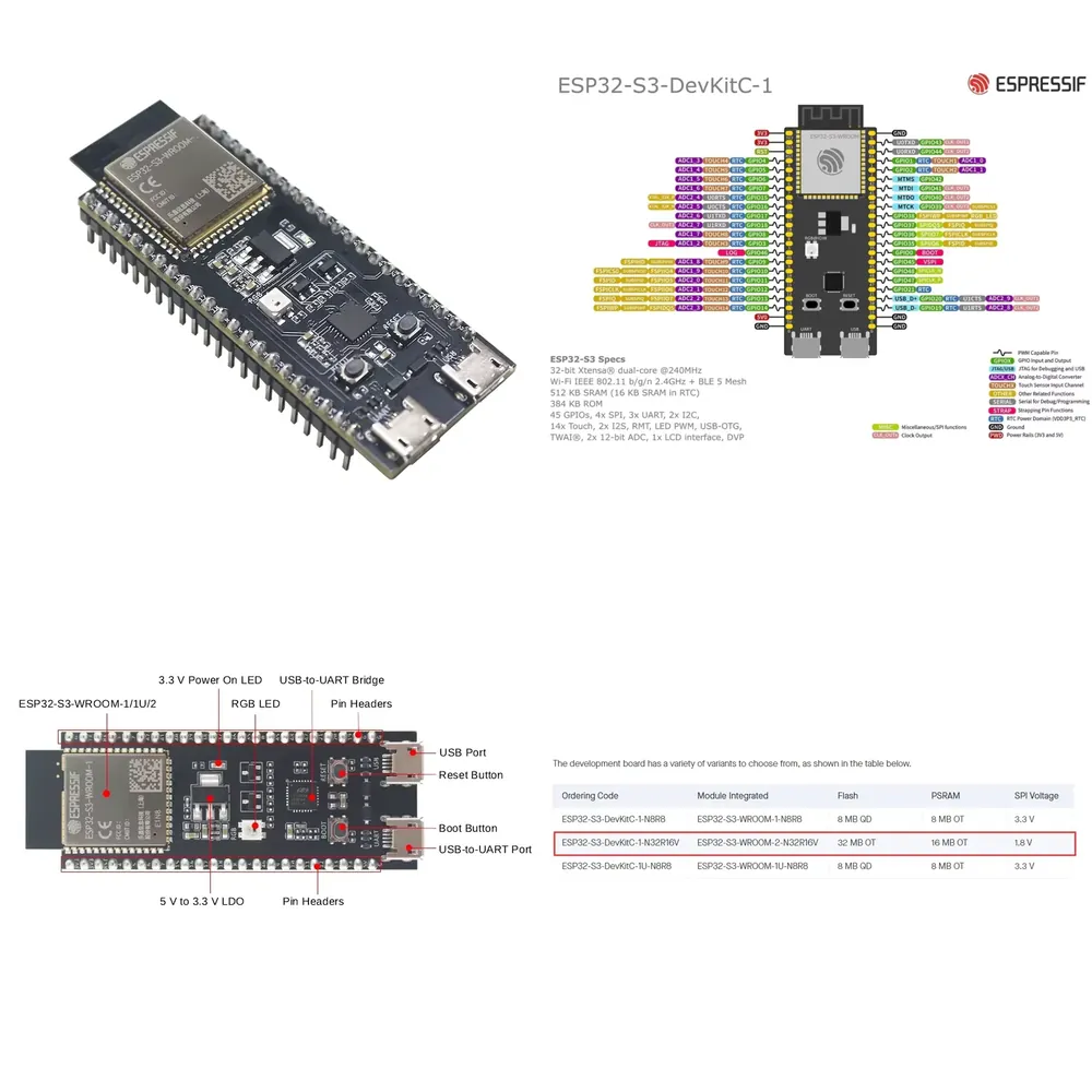 Espressif ESP32-S3-DevKitC-1 D - Esp32 Development Board recension och pris