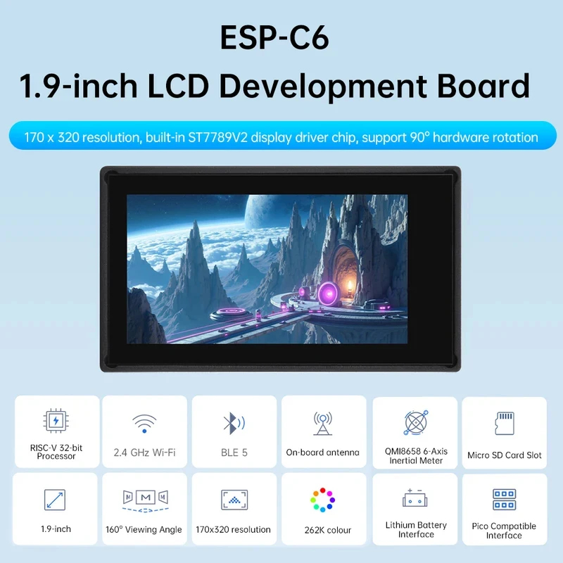 ESP32-C6 1.9-Inch LCD Screen D - Esp32 C6 recension och pris